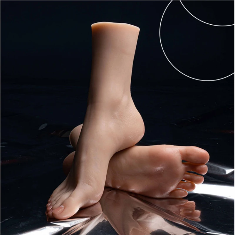 

Lifelike Simulation Foot Model Platinum Silicone False Fetish Feet Adult Female Beauty Shoes Socks Shooting Prop