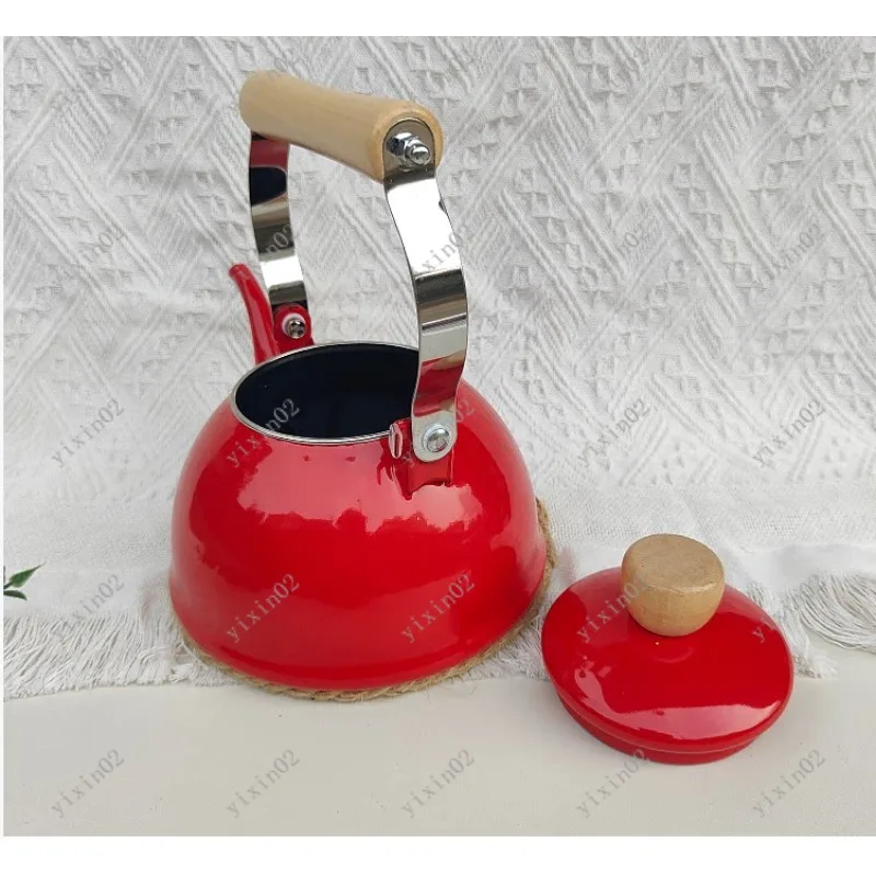 

Retro Enamel Teapot Japanese Style Thin Mouth Coffee Pot Household Water Kettle