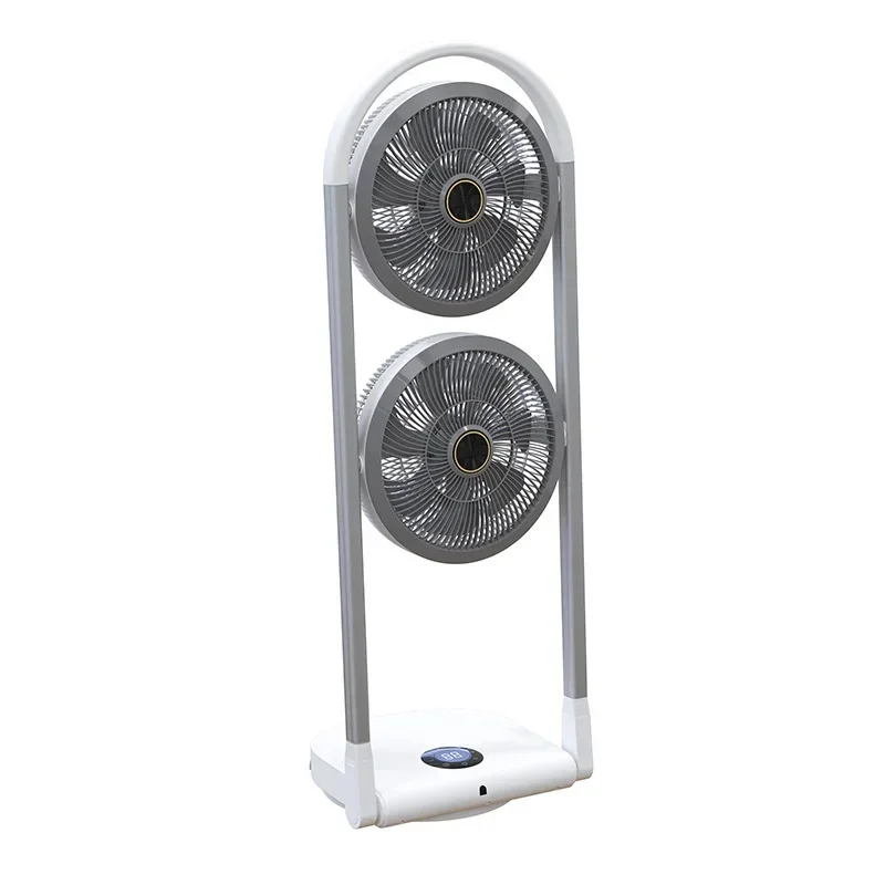 NF Dual-Head Home Air Circulation Fan Upright Quiet Cooling Fan Foldable 180° Up/Down Adjustment Automatic Oscillation