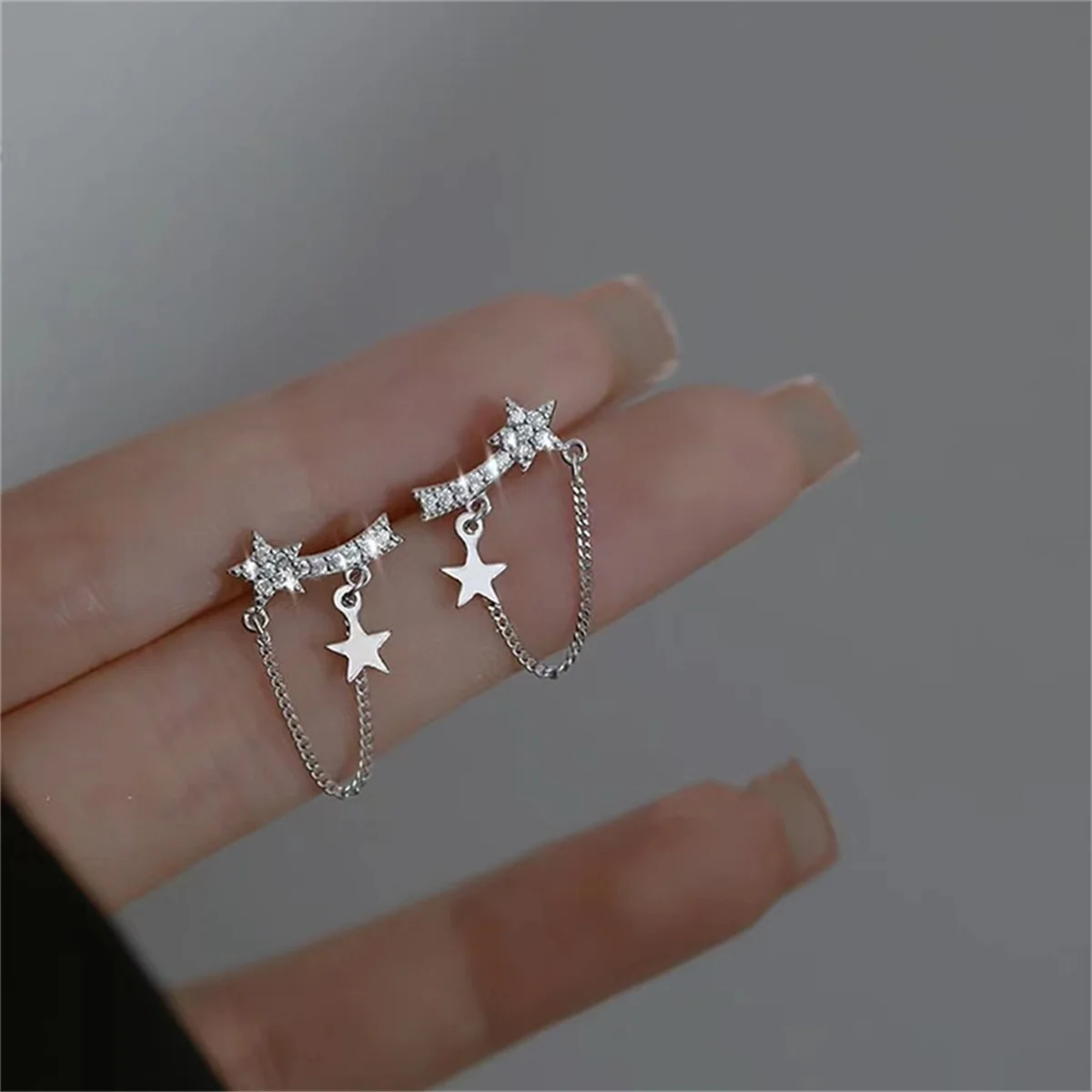Koreanische Exquisite Planet Mond Schmetterling Quaste Ohrringe für Frauen Funkelnden Kristall Asymmetrische Tropfen Ohrringe Mädchen Partei Schmuck – Detail 11
