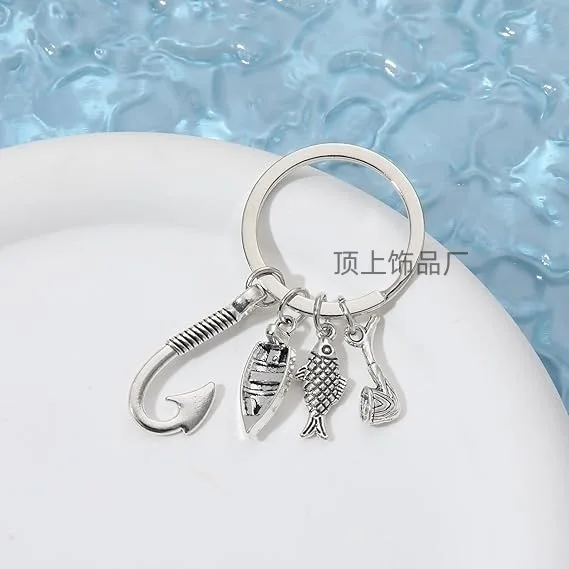 keychain angler Fishing Master Keychain Fish Hook Keychain Fisherman I Love Fishing Fish Pendant Gift