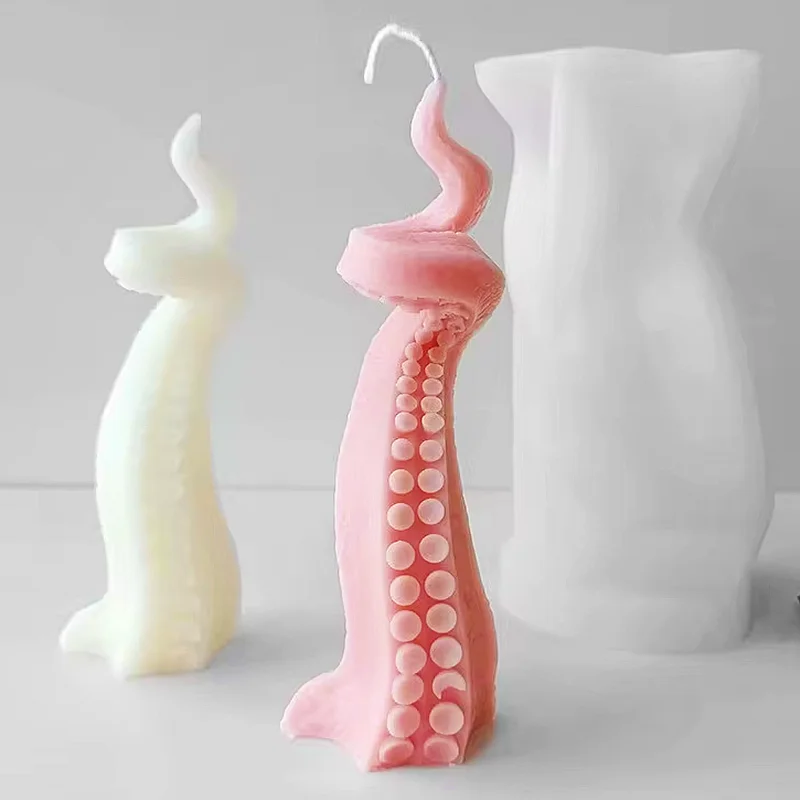 Large Sea Octopus Tentacle Silicone Candle MoldS Handmade Creative Spiral Aromatherapy Candle Gypsum Wax Resin Mold Home Decor