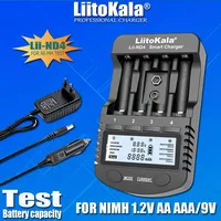 LiitoKala-Battery Testing and Battery Capacity Charger, Battery Capacity,Lii-ND4, Lii-260,NiMH,Cd,AA, AAALCD Display S, 1.2V, 9V