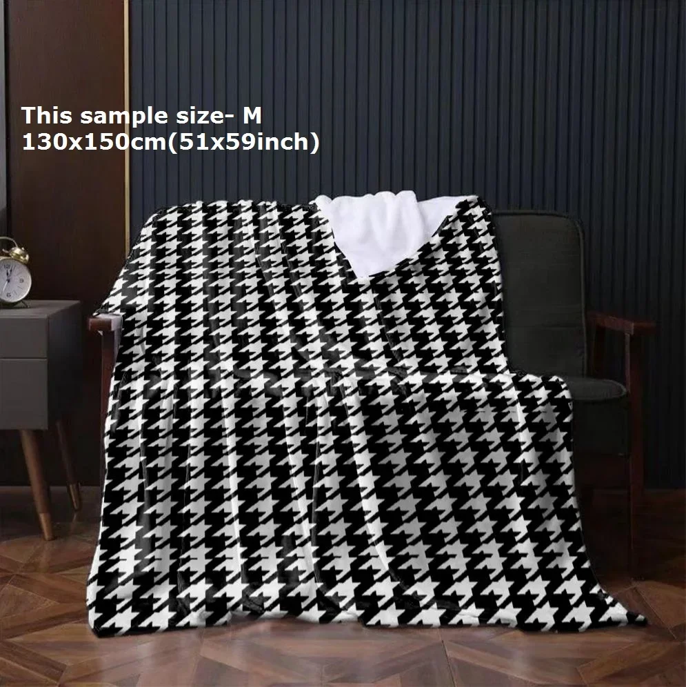 Chunky Black and White Chevron Pattern Throw Blanket Cozy Living Room Sofa Bedding Xmas Gift