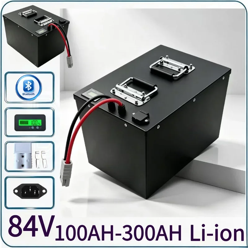 84V 23S Extended Cycle Li-ion Power Pack 100Ah-300Ah Integrated BMS Protected Rechargeable Cell Match 8KW 12KW Electric Tour Sig