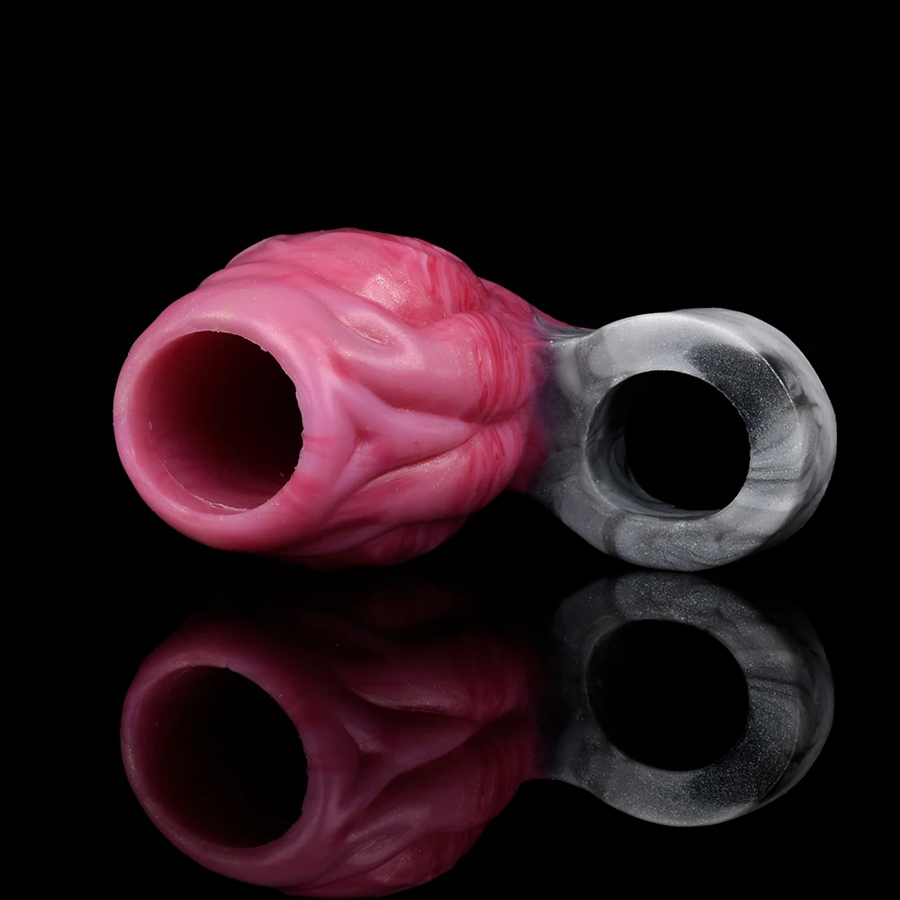 Animal Dog Knot Penis Enlargement With Anti-off Ring Soft Silicone Cock Half Sleeve Sex Toy For Couples Pleasure Adult 18+