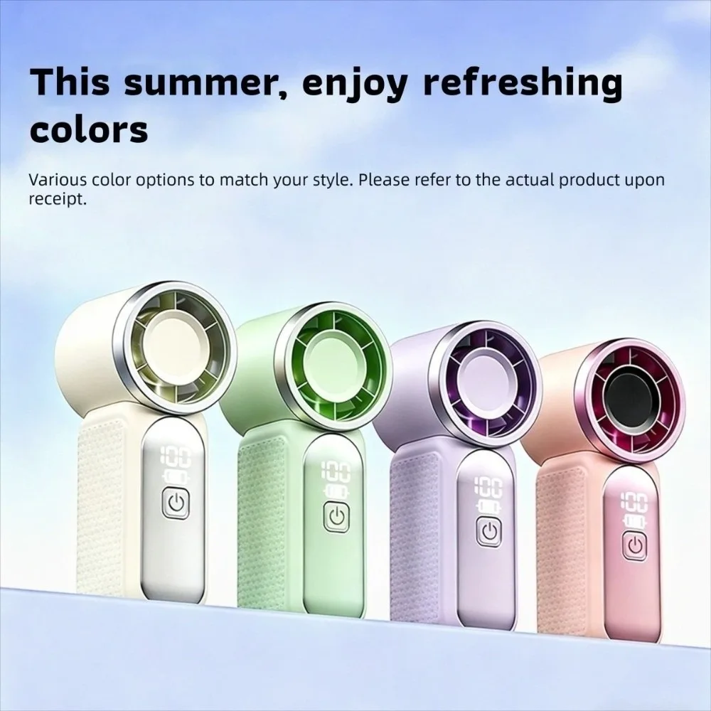 Ventilador Portátil Mini de Alta Velocidade com 100 Configurações Ajustáveis, Ventilador de Mesa Recarregável por USB, Ultra Silencioso com Display LED para Viagem