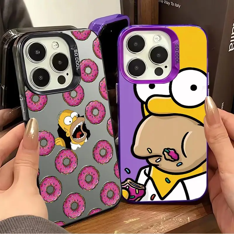 Case For Apple iPhone 15 11 13 14 Pro Max 12 15 Plus 11Pro High-Level Matte Phone Cover The Simpsons Cartoon Cute