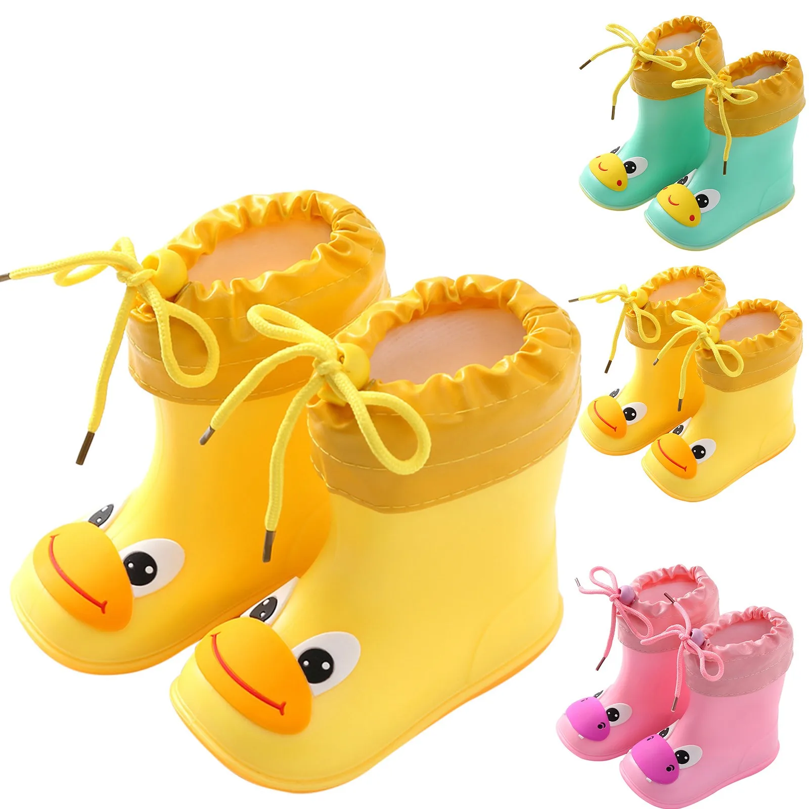 All Season Children Rain Boots Detachable Keep Warm Liner Years Cartoon Animal Boy Girl Anti-slip Water Shoes Splashing Shoes