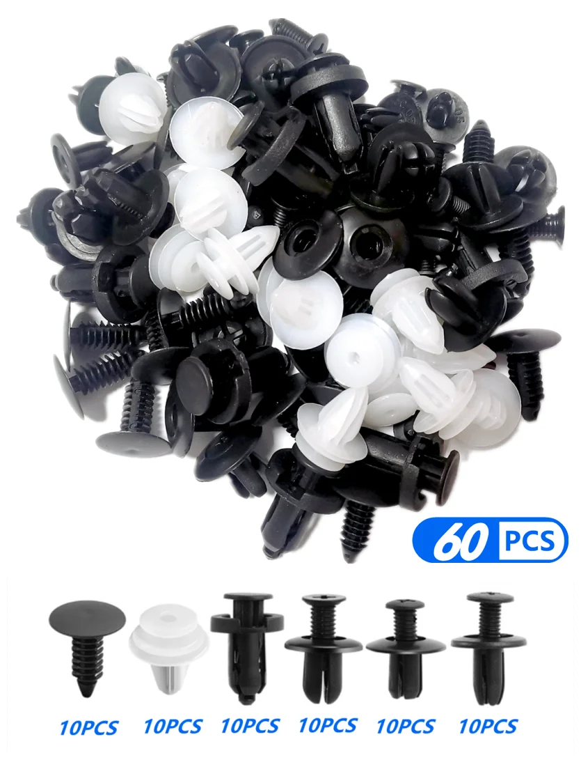 60pcs car Fastener Clip Mixed bolt screw for Subaru Forester SG SH SJ SK Outback WRX STI XV Impreza Legacy Tribeca