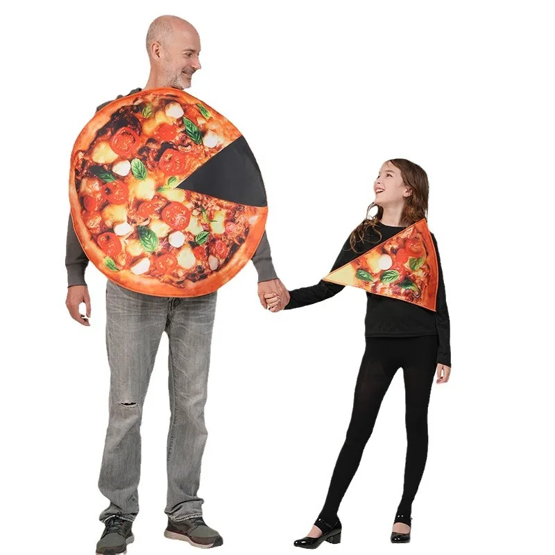 Funny Parent-child Pizza-themed Cosplay Costumes Party Stage Performance Props