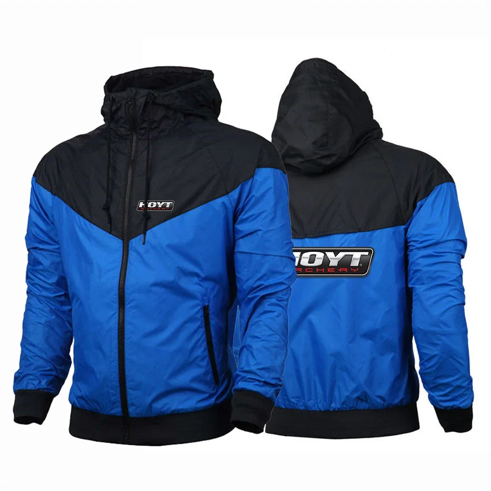 

2023 New Men Hoyt Archery Printing Fashion Splicing Windbreaker Zipper Jackets Comfortable Leisure Slim Hoodies Coat Sportswear