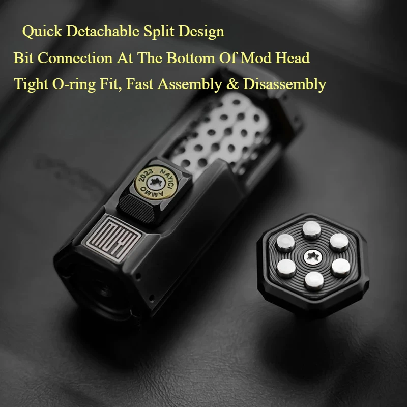 Musketeer Gatling Shape Titanium Alloy EDC Fidget , Press Rebound Click Gadget, Pocket Hand Play Stress Relief Decompression Toy