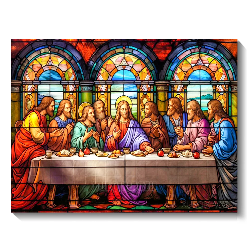 5D DIY Diamantmalerei Dekoration Jesus Letztes Abendmahl Diamant-Stickerei Strass-Bild Kreuzstich-Set Handgefertigt