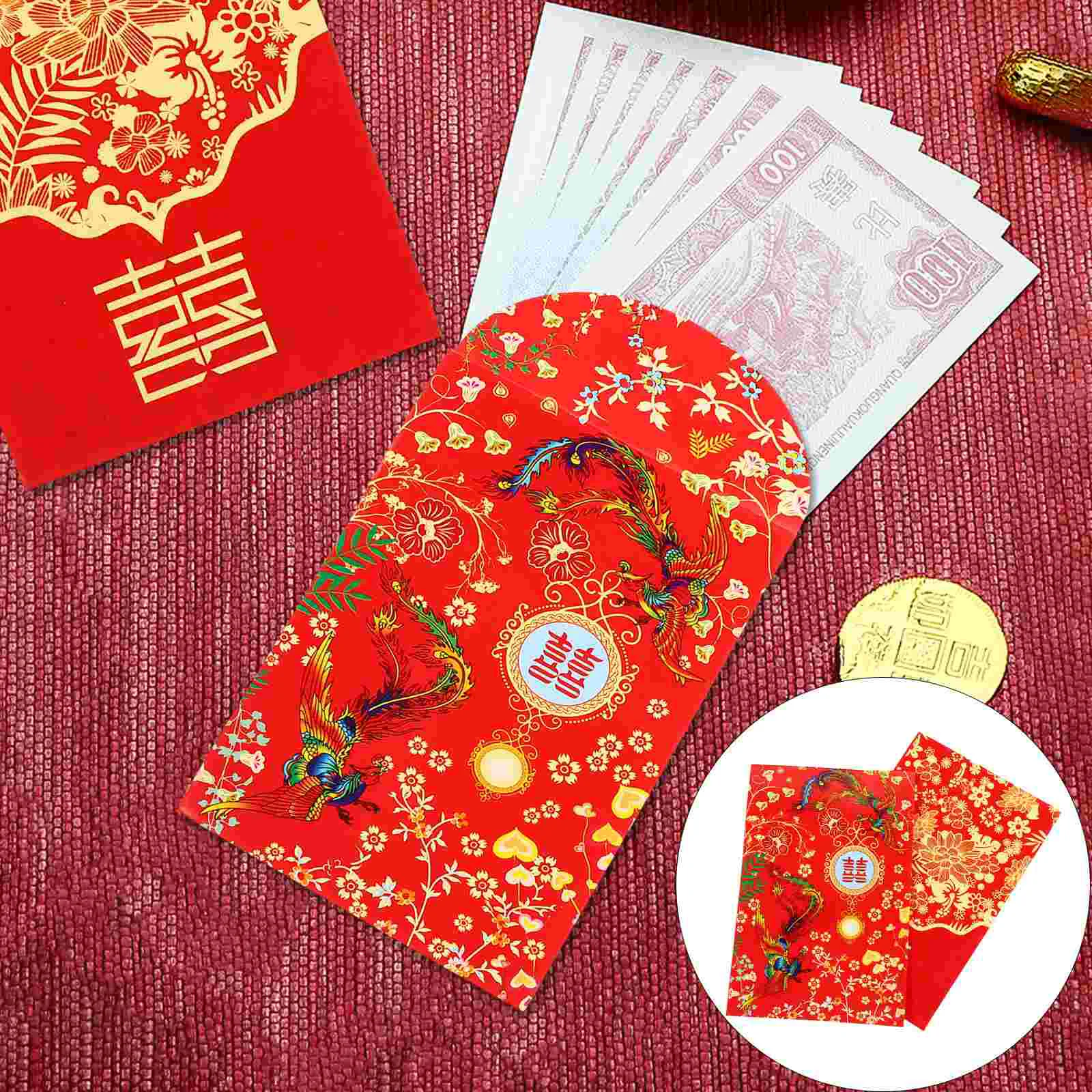 

80 Pcs Decoration Trendy Mini Red Envelope Coin Purse Fashionable Storage Bags Wedding