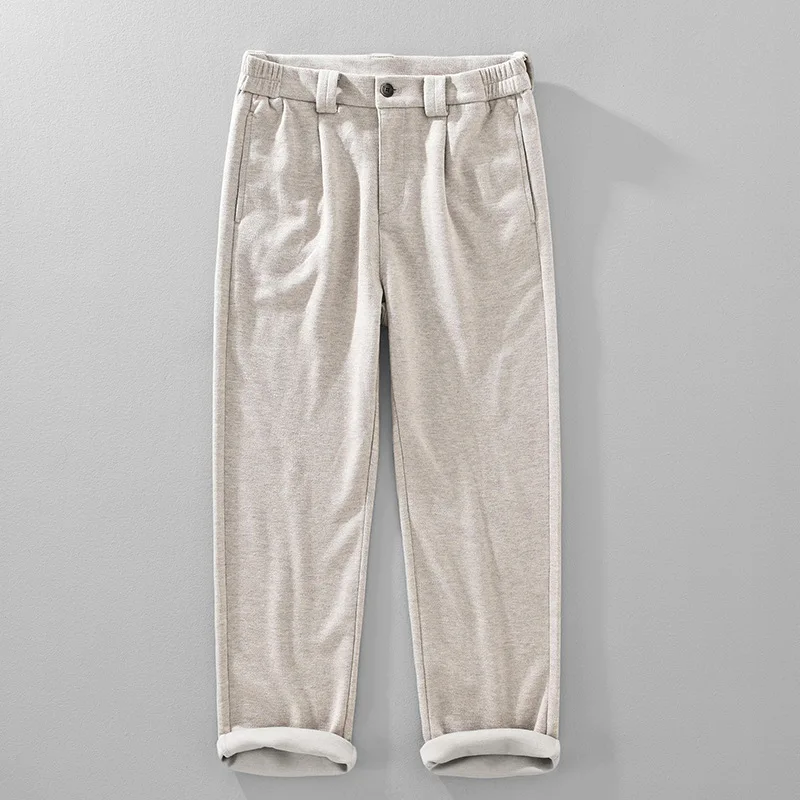 

Autumn/Winter Warm Anti-Wrinkle Commuter Pants High Quality Casual Trousers with Stretch Modal Wool Blend for Men