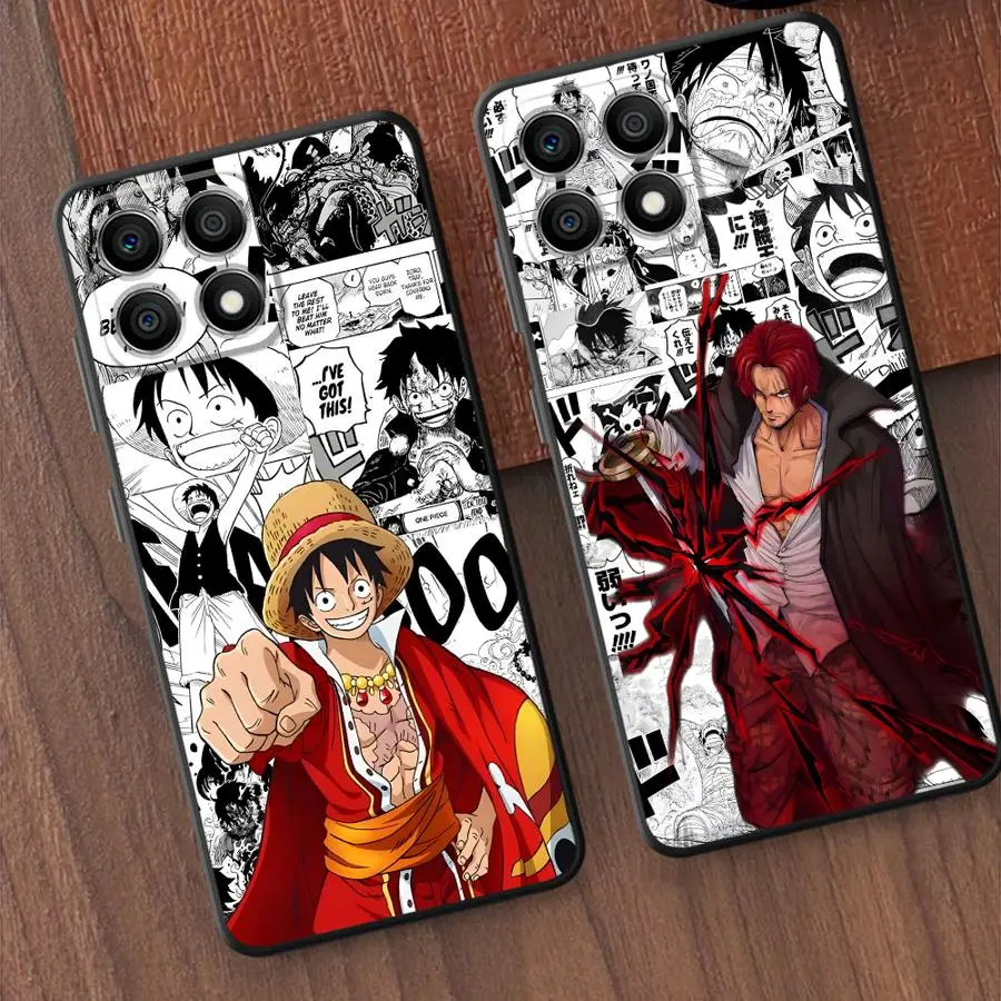 Funda de teléfono suave negra para Honor 8X X8 X6 X9a X5b Magic5Lite 90 200 400 Lite 70 X7 One Piece Comic Luffy