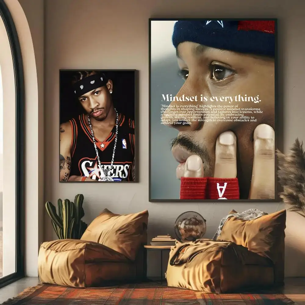 A-Allen I-Iverson Poster HD Wall Art Decal Self-Adhesive Aesthetic Decor For Home Living Bedroom Bar Aesthetic