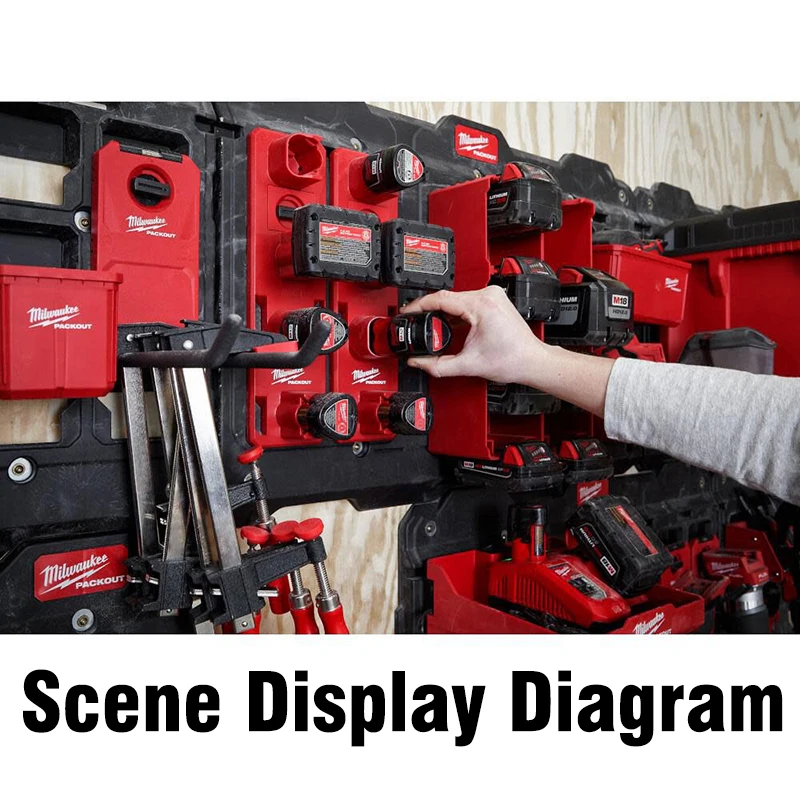 Milwaukee 48-22-8338 PACKOUT M12 Battery Rack Clamp Type Battery Storage Function  Store Up To Four M12™ Batteries Of Any Size