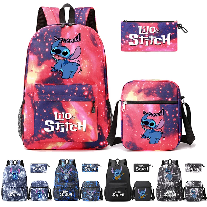 

3Pcs/set Disney Lilo Stitch Backpack with Shoulderbag Pencil Case for Teenager Schoolbag Travel Bag Mochila Escolarrucksack