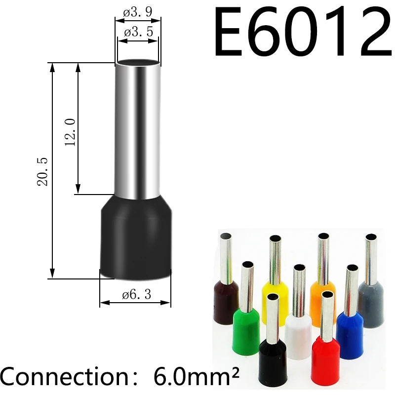 Cable de casquillos aislados, 100 piezas, 1,5mm ² ~ 50mm ², calibre de Terminal #16 ~ #1, conector de Cable, bloque de extremo de crimpado E1508