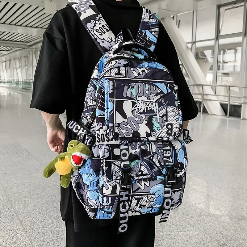 One Piece New Cartoon Student Schoolbag Casual and Lightweight Shoulder Pad Large Capacity Cute Waterproof Backpack