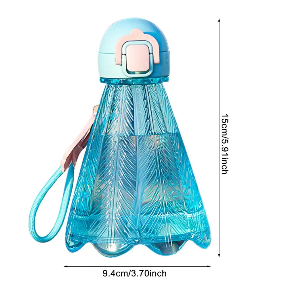 Cute Design Water Bottle Portable Straw Water Bottle Badminton-shaped Sippy Cup with Straw Carry Strap Leakproof Sports Water