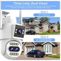 JOOAN 4K 8MP WiFi Surveillance Camera Outdoor Three-Lens Dual Screen Opticial Zoom PTZ IP Camera Auto Tracking CCTV Security Cam 3
