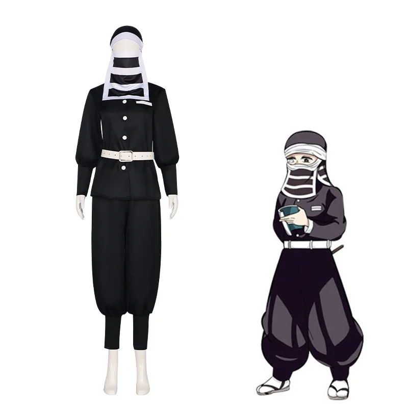 Goto Kakushi Costume Set Traditional Japanese Kimono Black Color Ninja Clothes Mask Cosplay Event Anime Manga Costumized Outfit