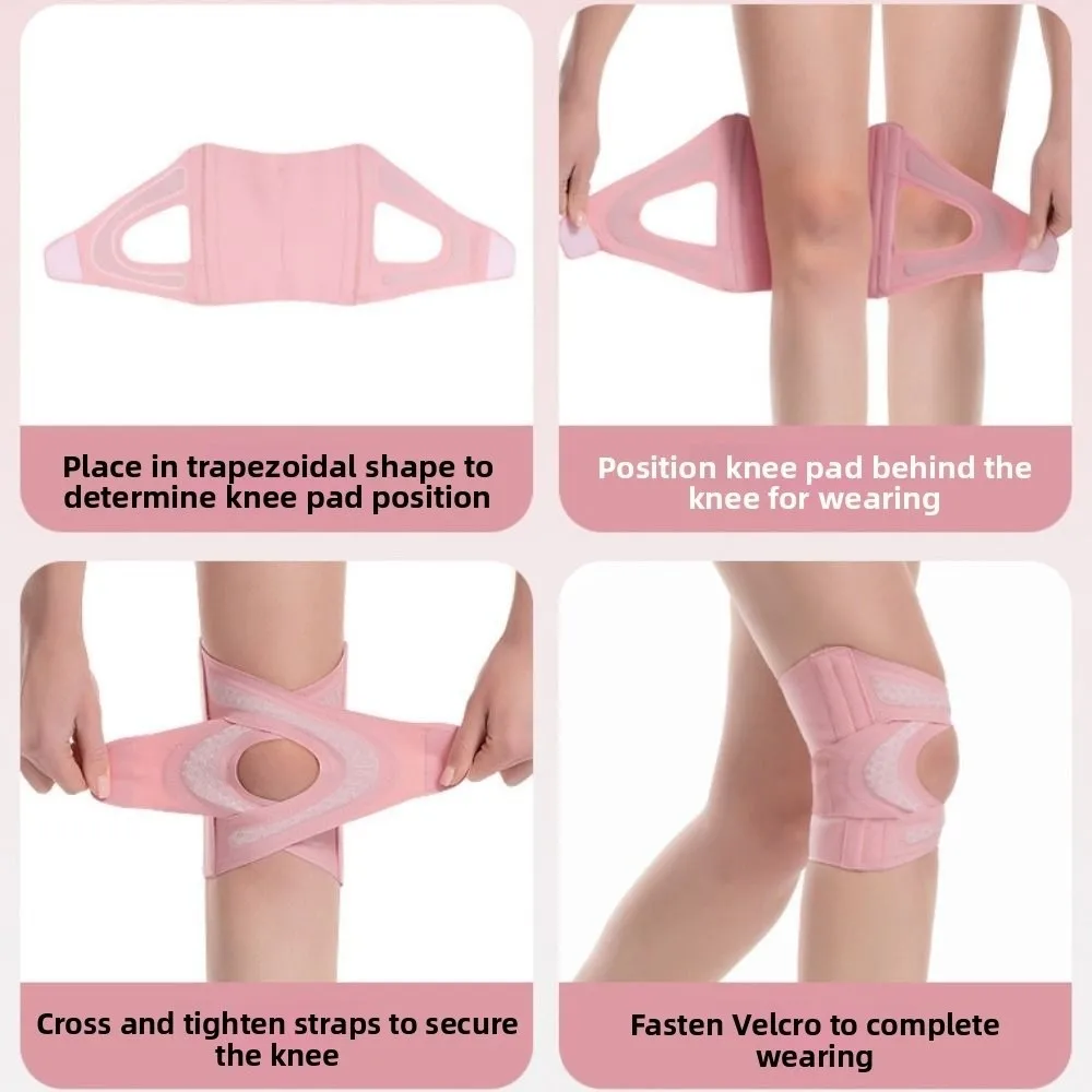 Thin Design Sports Knee Pads Pressurized Elastic Meniscus Joint Support Knee Support Brace Compression Fit Cross Strap