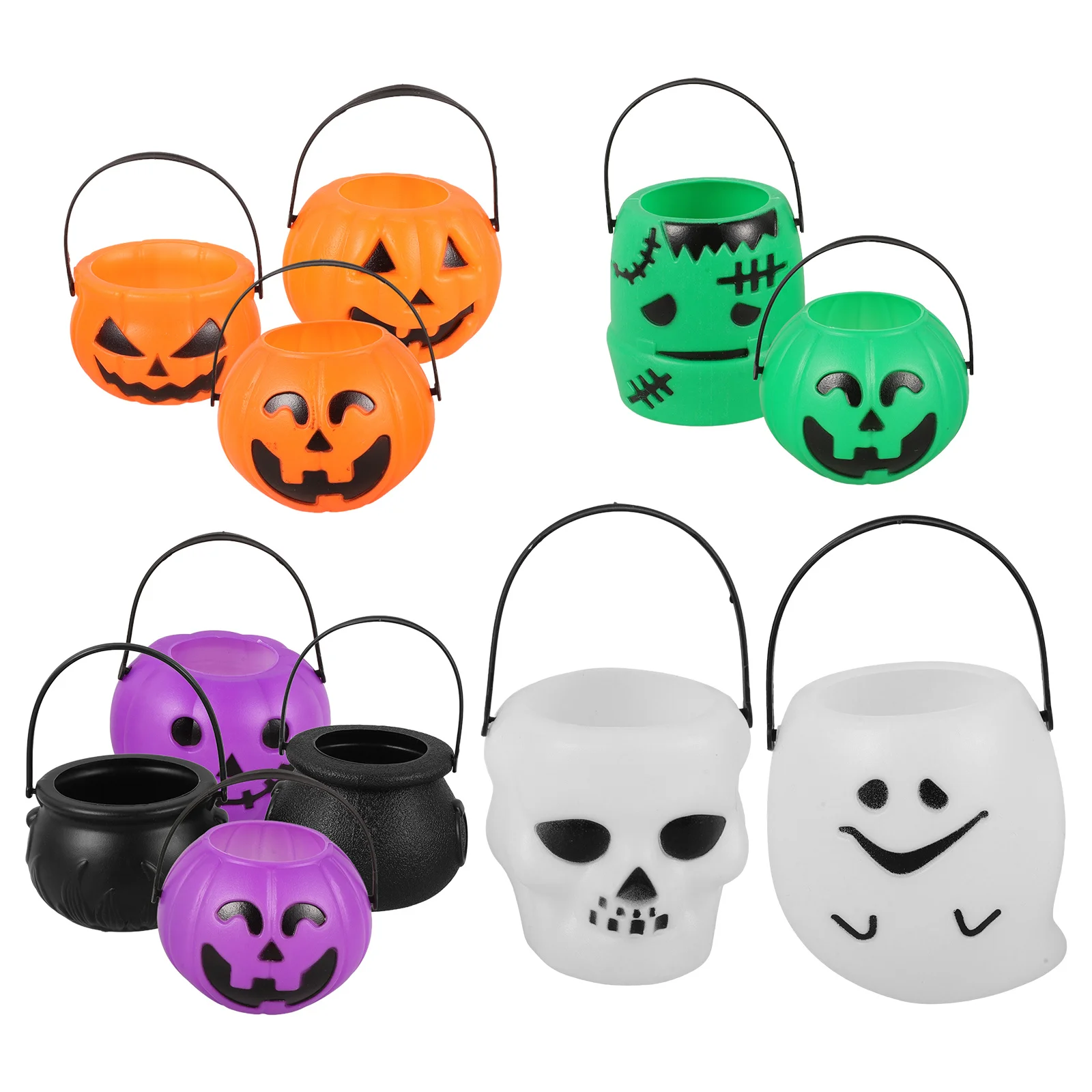 

11pcs Halloween Candy Bucket Pumpkin Shape Plastic Storage Container For Trick-Or-Treat Party Snack Holder Decorative Bucket