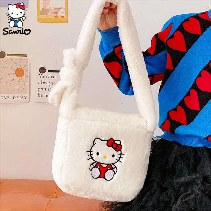 

Kawaii Sanrio плюшевая сумка Плюшевые куклы Hello Kitty моя мелодия сумка Детский рюкзак полакко сумка через плечо детские игрушки подарки