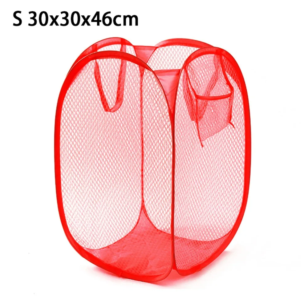 

New Foldable Dirty Clothes Basket Mesh Large Capacity Clothes Storage Basket Easy Storage Breathable Laundry Basket