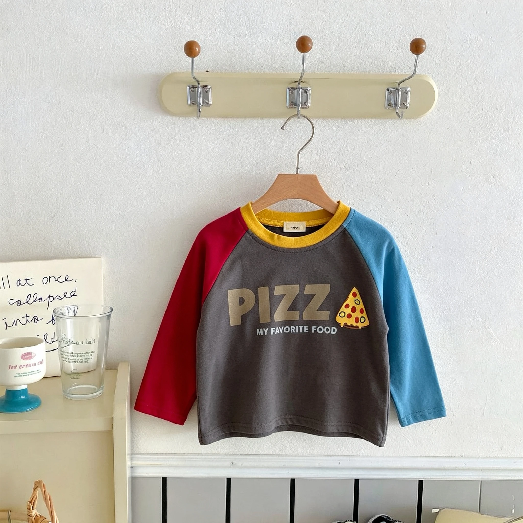 Long Sleeve T-shirt For Children's Clothes Tops Loose Casual Crewneck Pullover Base Shirt Blouse Kids Autumn Clothing 1-7 Age