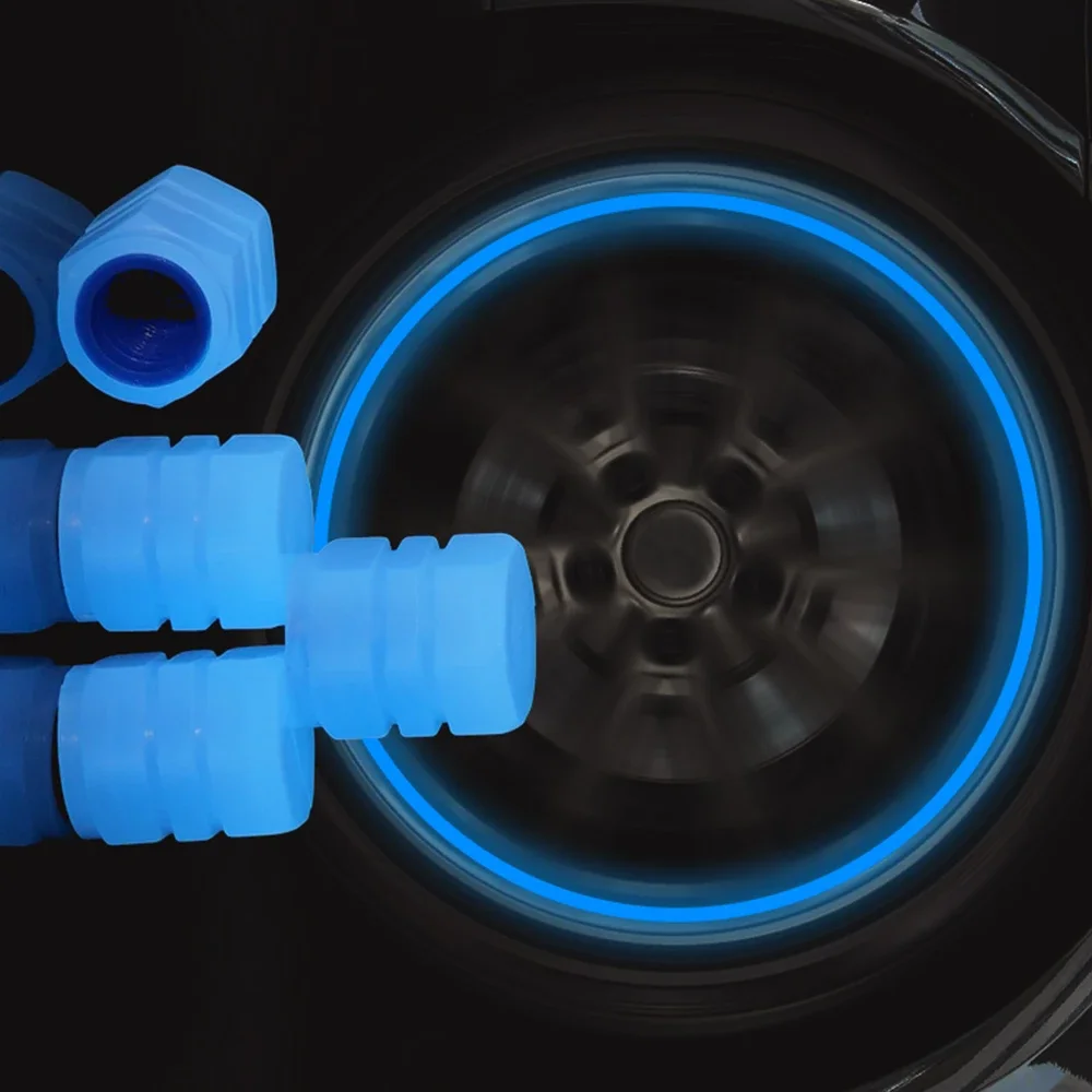 Светящиеся колпачки клапанов, флуоресцентные ночные колпачки для автомобильных шин, светящиеся декоративные насадки для мотоциклов и велосипедов, колпачки для колес, автомобильные аксессуары