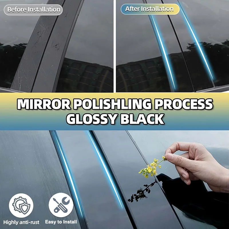 

8Pcs Window Center Pillar B/C Pillar Decorative Sticker Center Pillar Sticker for Nissan Kicks P15 2018-2023