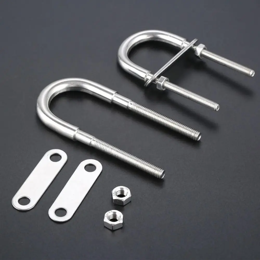 1Pcs New Bow Stern Marine U-bolt Screw Pads Metal Boat Hardware 304 Stainless Steel with Nut Eye Rope Rigging Yacht Accessories