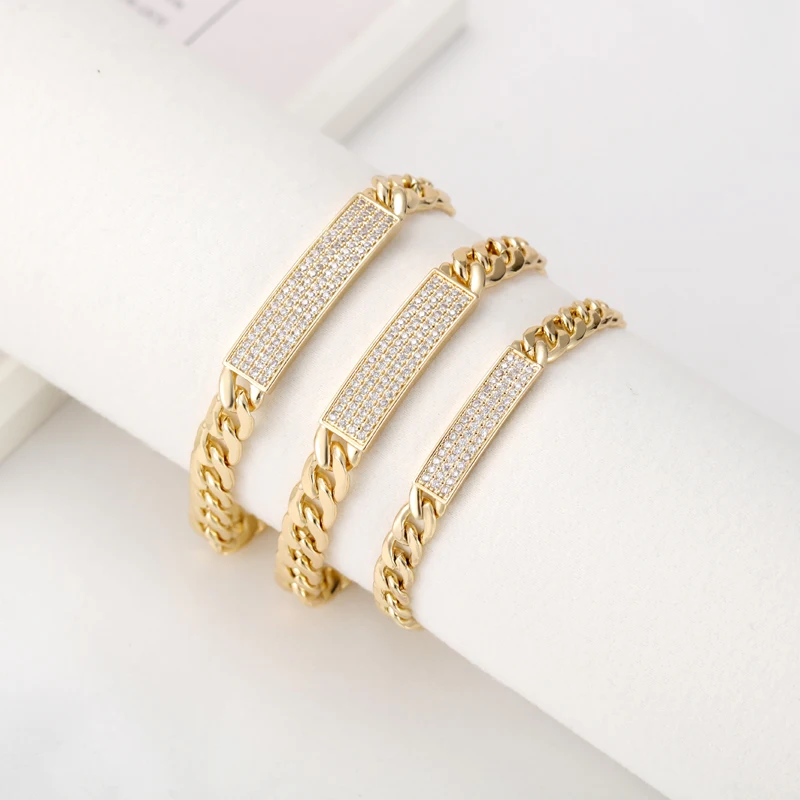 Sally’s Paradise New Bracelets Set The Best Gift For Family Luxury Design Father Mother Baby 3 Size Copper CZ JL3016
