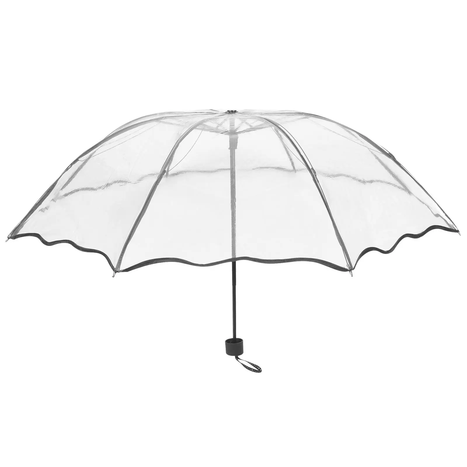 Folding Transparent Umbrella Clear for Travel Lace Foldable Metal Child