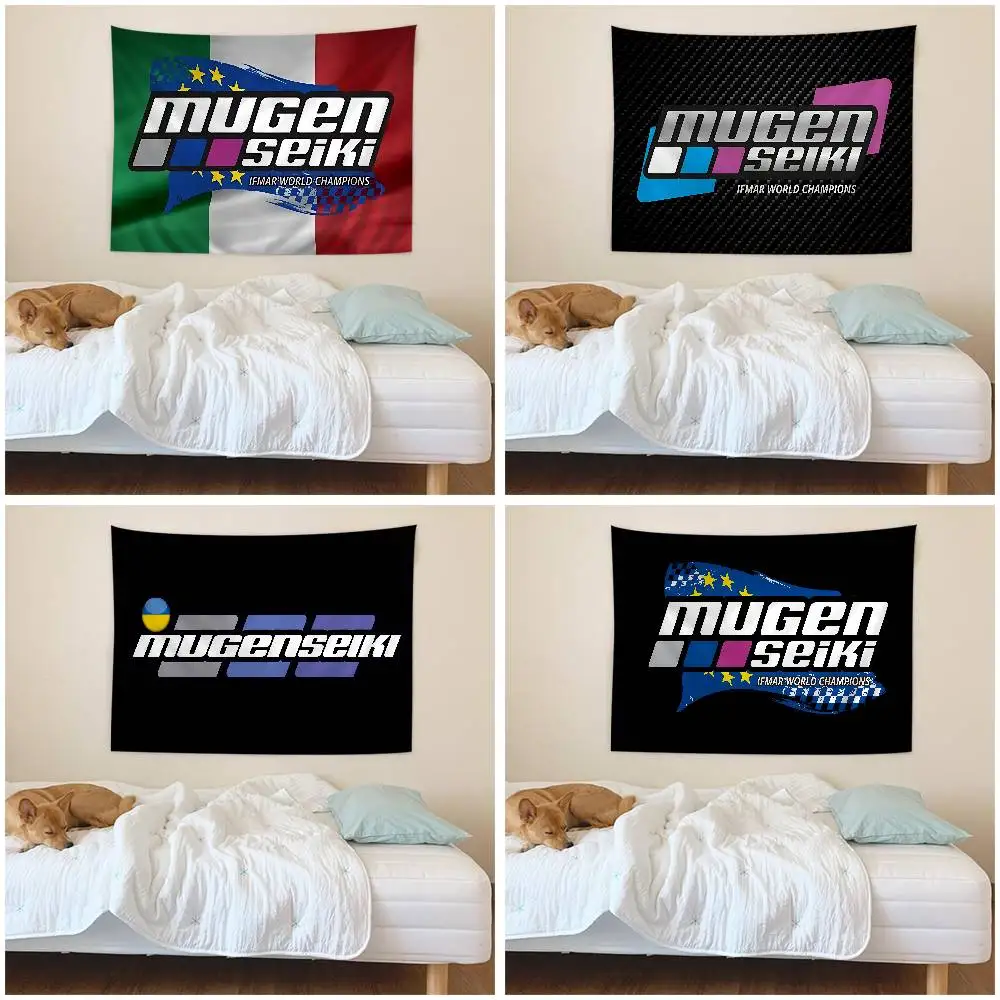 Limited Mugen Seiki Rc Logo Cartoon Tapestry Art Science Fiction Room Home Decor Wall Hanging Home Decor