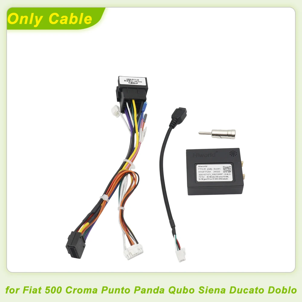 16Pin Car Radio Wiring Harness CANBUS Adapter for Fiat 500 Croma Punto Panda Qubo Siena Ducato Doblo Android Stereo