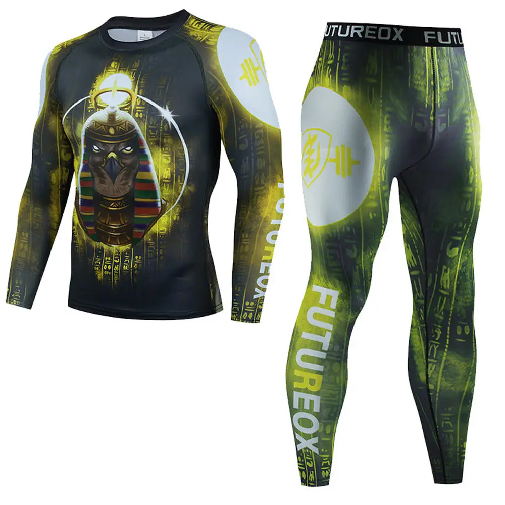 Men's Thermal Underwear For Men Male Thermo Kickboxing Clothes Suits MMA BJJ Tights Set Winter Quick Dry Long Johns Tracksuit 32