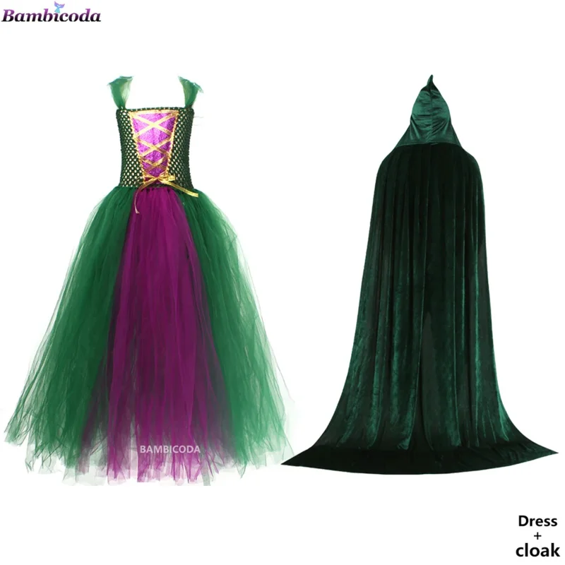 Hocus Pocus 2 فستان الهالوين للأطفال التأثيري للفتيات الساحرة ساندرسون الأخوات ماري سارة وينيفريد فستان حفلة تنكرية للأطفال