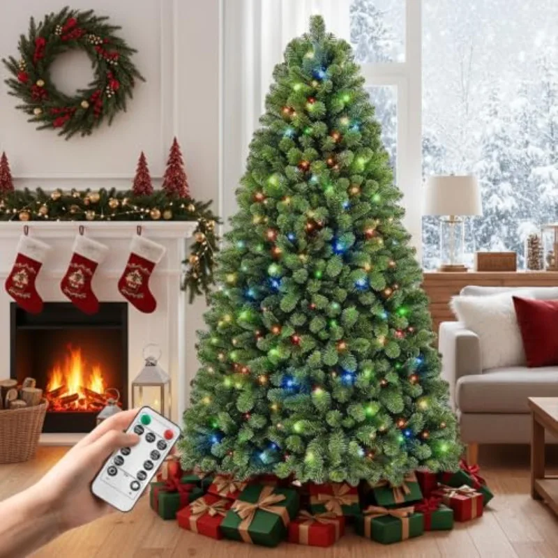 6ft Pre-Lit Christmas Tree with Remote Control for Home Decor