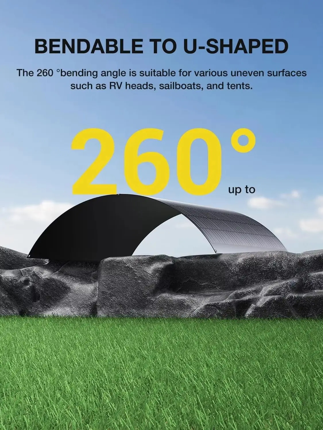 LIONSHEE 240W Flexibles Solarpanel Kit mit 1 Stück 240W monokristallinen PV-Modulen, IP67 spritzwasserfest Off-Grid Solaranlage zum Aufladen von 12V-Akkus, geeignet für Balkonkraftwerk, Wohnmobile,