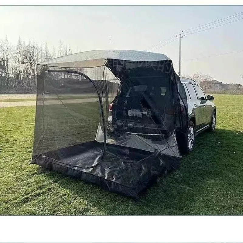 Car Trunk Tent Waterproof Windproof, Self-Driving Camping Multi-Person Car Extension Tent for Barbecue Sun Protection
