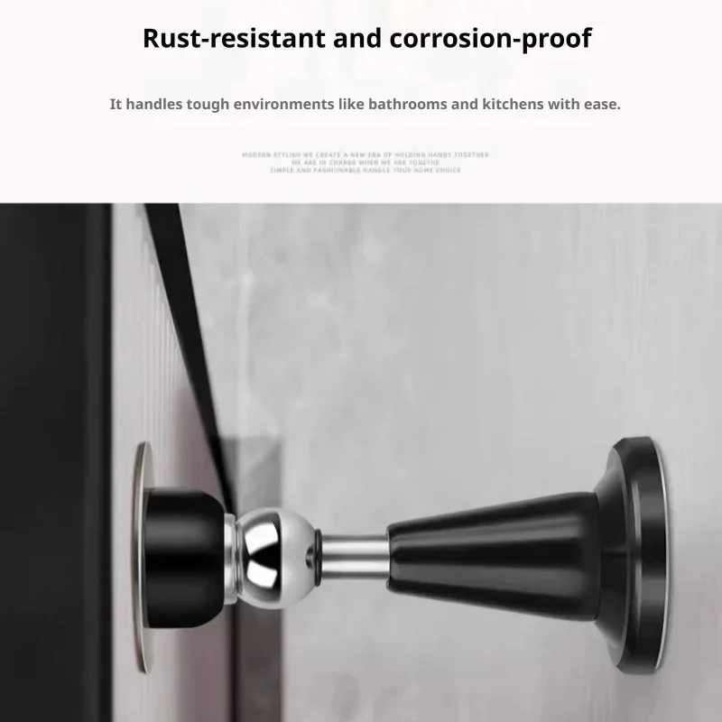 for Home Bathroom Safety: No-Drill Anti-Collision Wind-Resistant Hydraulic Buffer Floor Wedge Door Holder Stopper