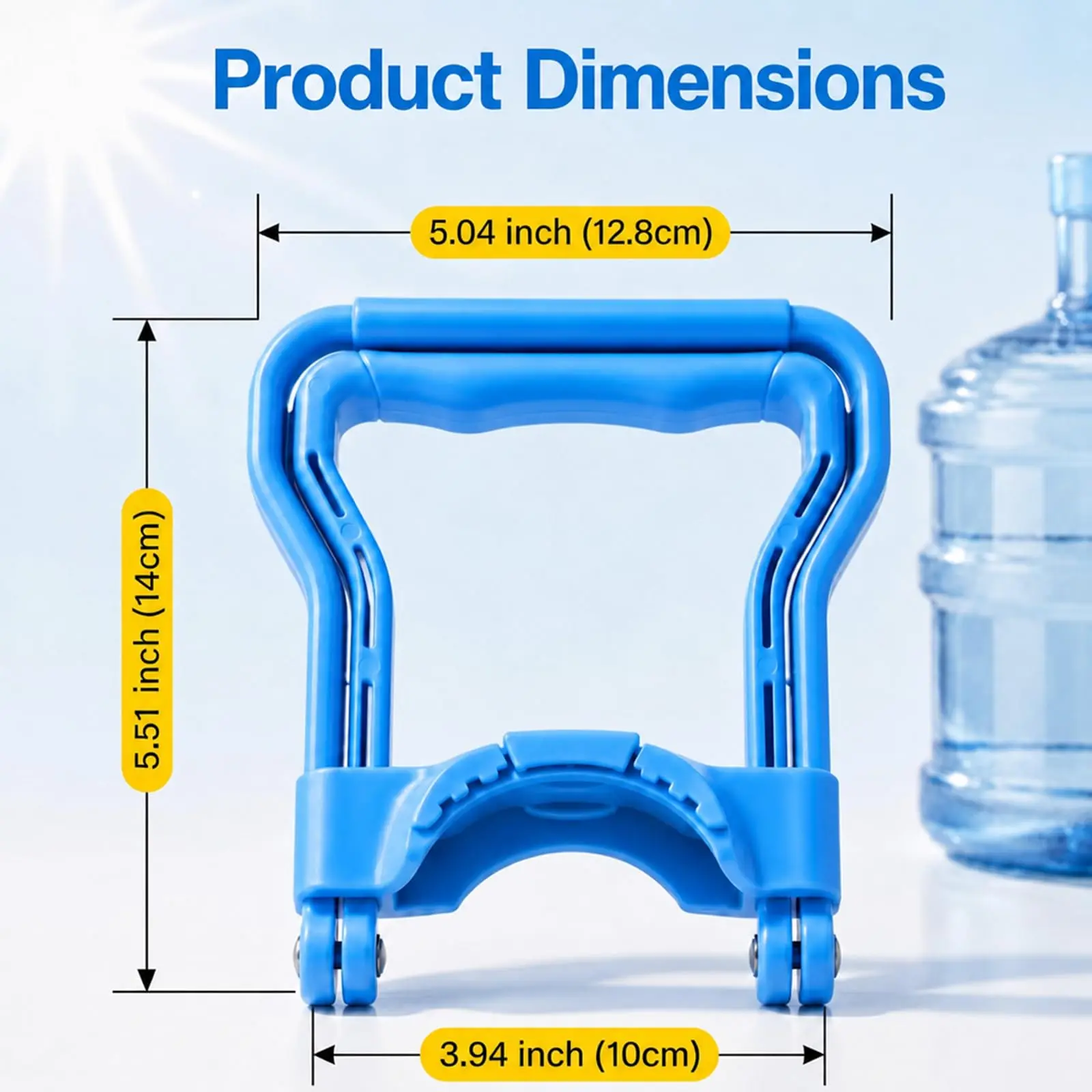 2-Pack 5 Gallon Water Bottle Handle, Water Jug Carrier, Easy to Lift/Carry, Ergonomic Heavy-Duty Grip, for Single or Two-Person