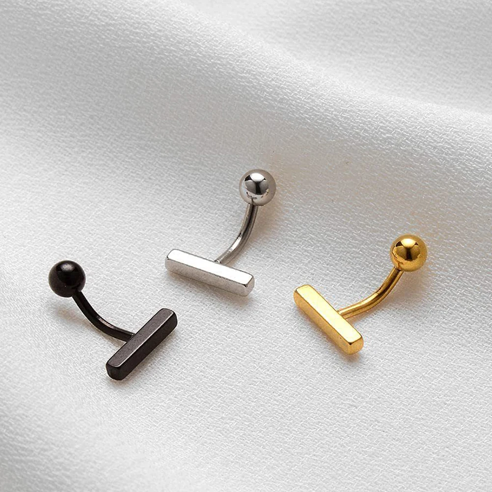 

3 Pcs Belly Ring Ornament Body Piercing Jewelry Navel Stainless Steel Decor Button Miss