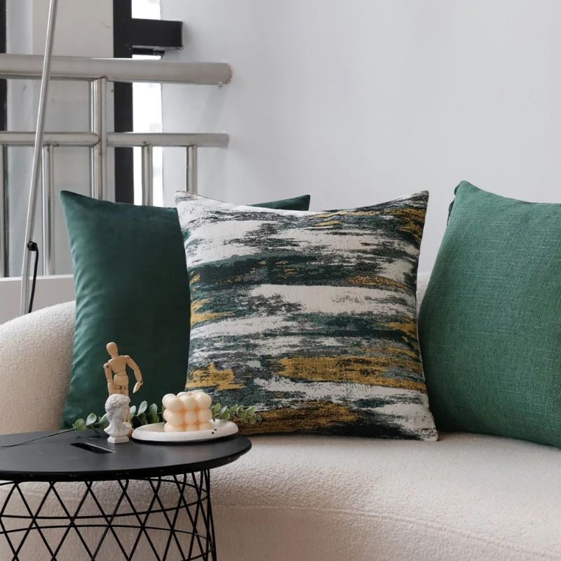 45X45CM Green Abstract Throw Pillow Cover Nordic Texture Homestay Cushion Cover Decor Home Decorative Pillowcase 2026